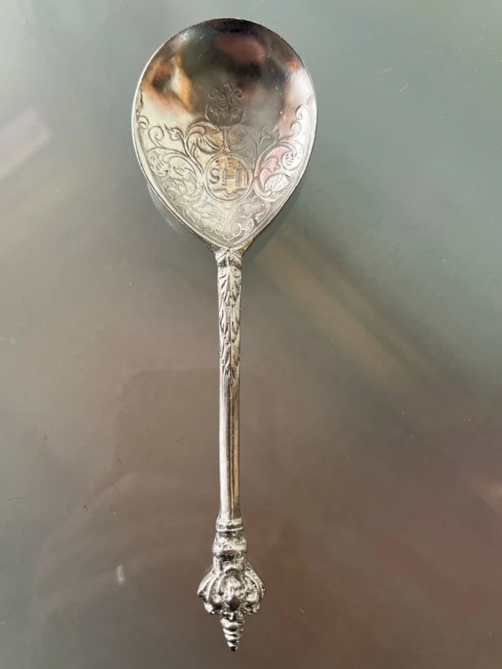 🥄Askvoll Brug Norway Vintage Ornate Silver Spoon 6.25” Pewter Decorative